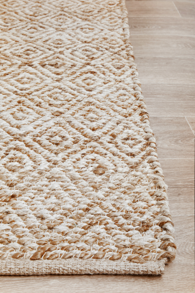 ivory and natural chevron woven jute rug